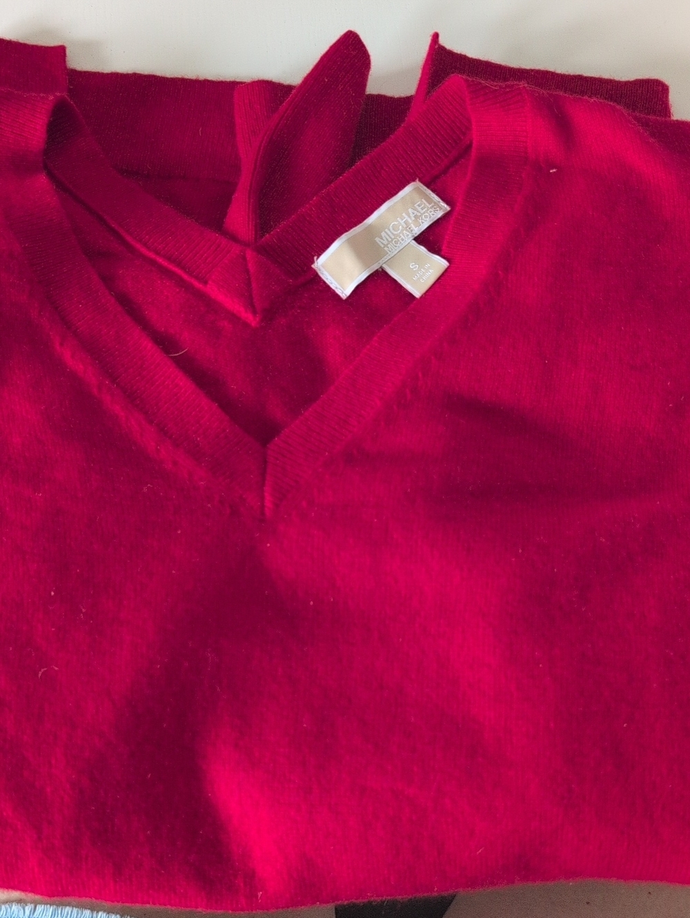 MICHAEL Michael Kors Bright Red V-Neck Sweater
